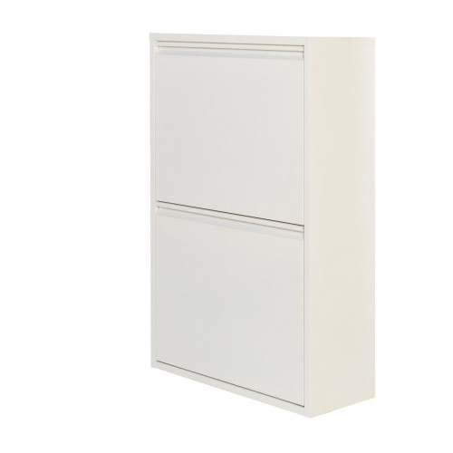 Armario para reciclaje metal 60x92x25cm color blanco 2 puertas 4 cubos de 15L