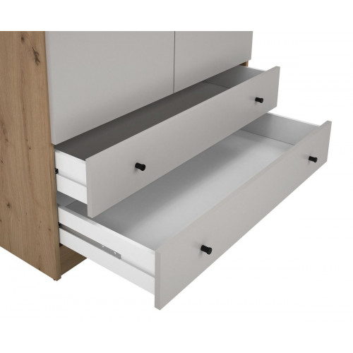 Armario puerta abatible Ardilla 100x205x51.6cm con 2 puertas color gris 2 cajones