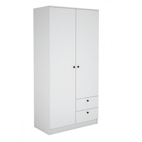 Armario puerta abatible Limia 100.2x200x51.6cm con 2 puertas color blanco 2 cajones