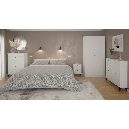 Armario puerta abatible Limia 100.2x200x51.6cm con 2 puertas color blanco 2 cajones