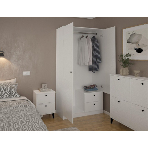 Armario puerta abatible Limia 100.2x200x51.6cm con 2 puertas color blanco 2 cajones