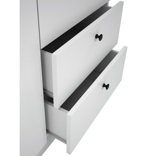 Armario puerta abatible Limia 100.2x200x51.6cm con 2 puertas color blanco 2 cajones