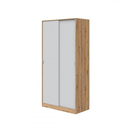 Armario puerta corredera Garona 100x200x50cm con 2 puertas color blanco