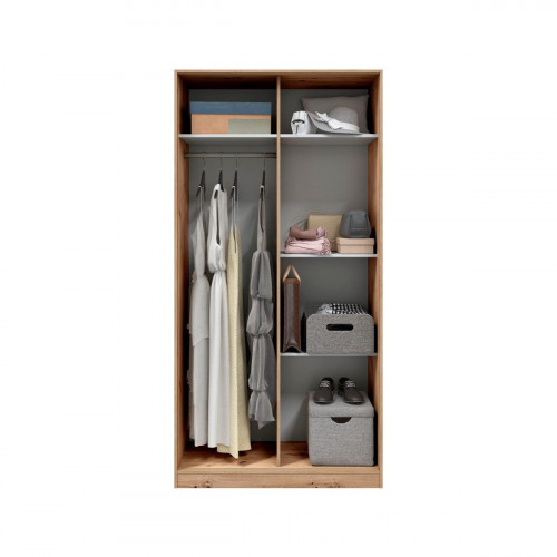 Armario puerta corredera Garona 100x200x50cm con 2 puertas color blanco