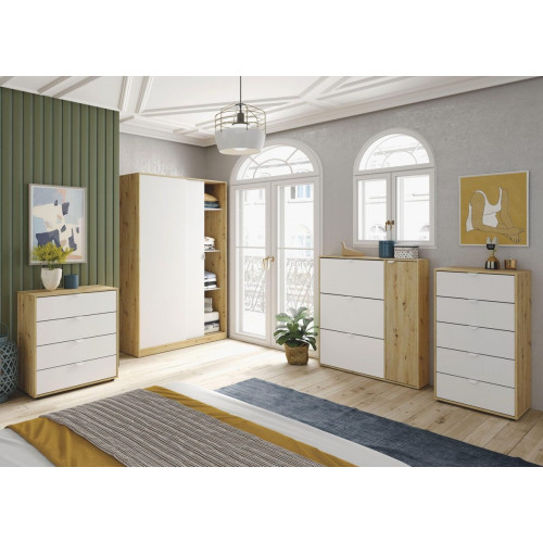 Armario puerta corredera Garona 120x200x50cm con 2 puertas color blanco