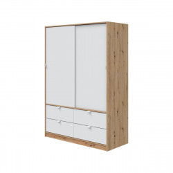 Armario puerta corredera Garona 140x200x60cm 2 puertas color blanco y 4 cajones
