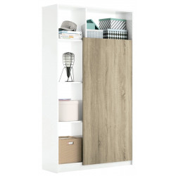 Armario recibidor Neo roble cambrian y blanco de 100x180x35 (Ancho x Alto x Fondo)