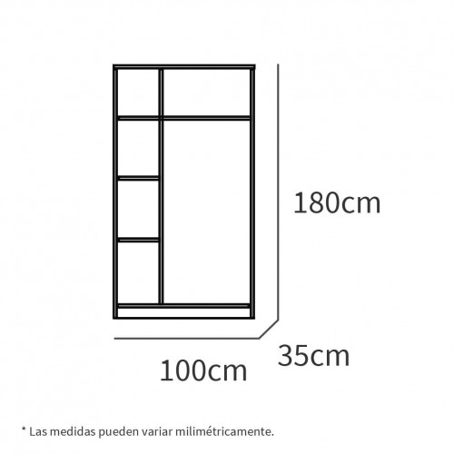 Armario recibidor Neo roble cambrian y blanco de 100x180x35 (Ancho x Alto x Fondo)