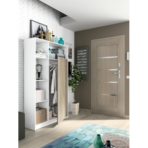 Armario recibidor Neo roble cambrian y blanco de 100x180x35 (Ancho x Alto x Fondo)