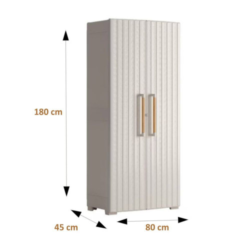 Armario Resina Alto Groove 2 puertas 80x45x180 cm