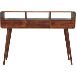 Artisan Furniture Madera maciza Mesa Consola de castaño con triple curvatura