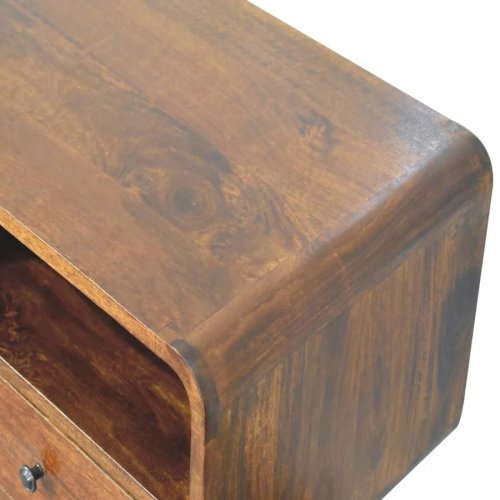 Artisan Furniture Madera maciza Mesa Consola de castaño con triple curvatura