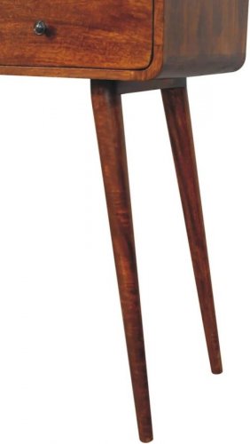 Artisan Furniture Madera maciza Mesa Consola de castaño con triple curvatura