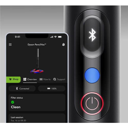 Aspirador de escoba recargable Dyson Pencilvac. Ligera y Maniobrable Negro