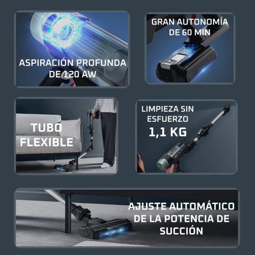 Aspirador de escoba Rowenta X-Force Flex 10.80 Sistema Digital Control Negros