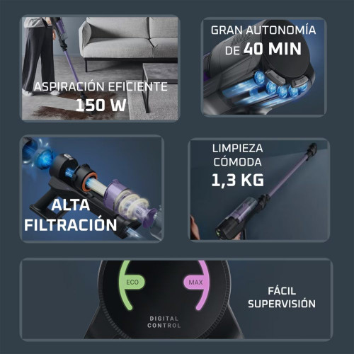 Aspirador de escoba Rowenta X-Pert 5.80 RH5A32 ultraligera Violeta