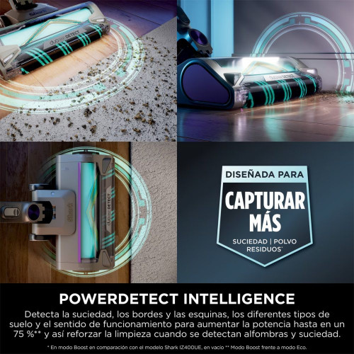Aspirador de escoba Shark PowerDetect IP3251EUT, 300 W, 70 min Autonomía, Base Autovaciado, Especial Mascotas Gris