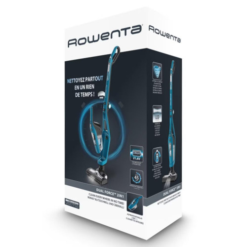 Aspirador escoba y de mano Rowenta Dual Force RH6751 formato plegable Azul