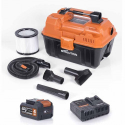 Aspirador inalámbrico R11VAC-Li Evolution de 11L para Residuos Secos y Húmedos, con Batería de 4Ah y Cargador