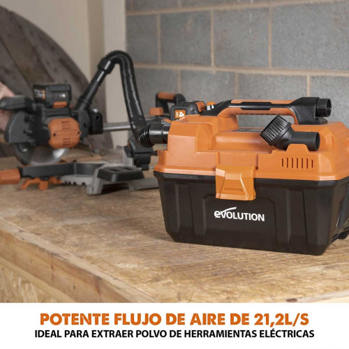 Aspirador Inalámbrico R11VAC-Li Evolution de 11L para Residuos Secos y Húmedos sin Batería ni Cargador
