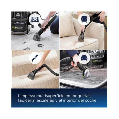 Aspirador quitamanchas para tapicerías Bissell Pet Pro Plus 37252 con manguera hydrorinse Verde / Negro