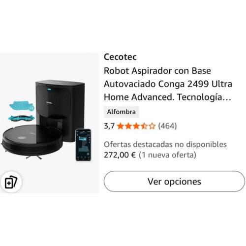 Aspirador Robot Conga Cecotec 2499 Ultra Home Advanced