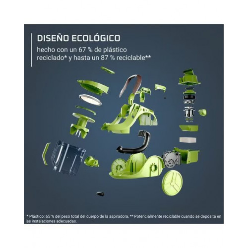 Aspirador Rowenta Green Force Cyclonic Max RO7B13 con motor de bajo consumo Negro