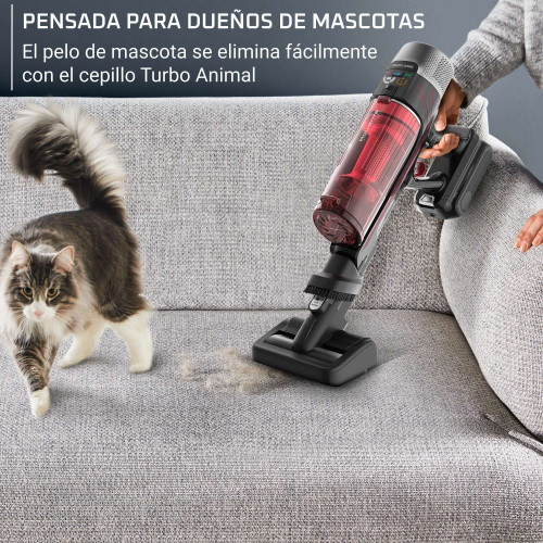 Aspiradora de escoba sin cable Rowenta X-Force Flex 9.60 cuidado animal y parquet con potencia de succión de 100AW Rojo