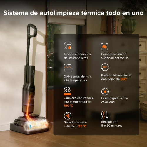 Aspiradora en seco y húmedo Roborock F25 Steam equipada con autolimpieza con vapor y a alta temperatura