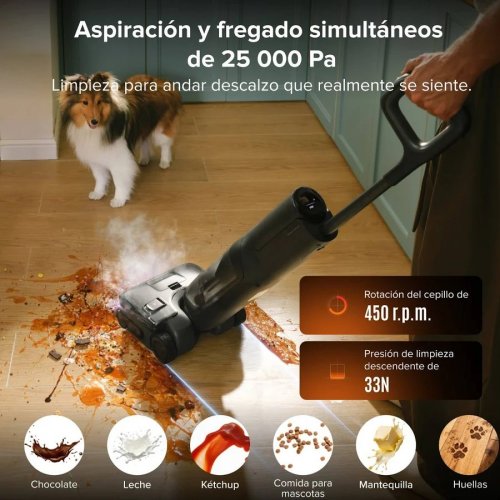 Aspiradora en seco y húmedo Roborock F25 Steam Set equipada con autolimpieza con vapor ya alta temperatura