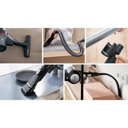 Aspiradora sin Bolsa Bosch BSS715FRSH 18V 35 min Cepillo Alfombra Negro Plata