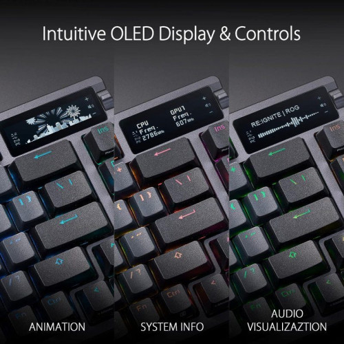 ASUS ROG Azoth Teclado Mecánico Gaming RGB Inalámbrico ROG NX Red Negro Teclado Francés AZERTY