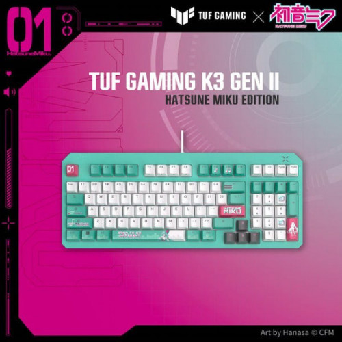ASUS TUF GAMING K3 GEN II Hatsune Miku Teclado Gaming Switch Opto-Mecánico