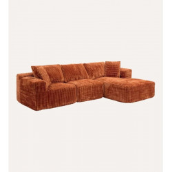 Atmosphera Sofá Esquinero de 3 Plazas Solka 254x164x78 cm Acanalado