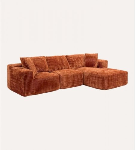 Atmosphera Sofá Esquinero de 3 Plazas Solka 254x164x78 cm Acanalado