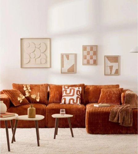 Atmosphera Sofá Esquinero de 3 Plazas Solka 254x164x78 cm Acanalado