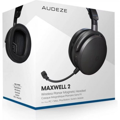 Auriculares Audeze Maxwell 2 inalámbricos Bluetooth WiFi Gaming con cancelación de ruido gris y negro