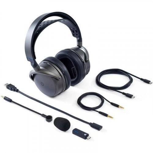 Auriculares Audeze Maxwell 2 inalámbricos Bluetooth WiFi Gaming con cancelación de ruido gris y negro