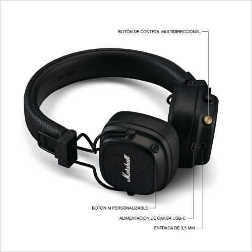 Auriculares de diadema Marshall Major V BT Negro Negro