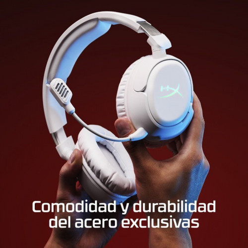 Auriculares HyperX Cloud Flight 2 inalámbricos Bluetooth Gaming RGB ANC micrófono extraíble Blanco