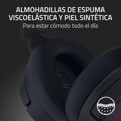 Auriculares Inalámbricos Razer Kraken Kitty V3 Pro inalámbricos HyperSpeed RGB con orejas de gato, micrófono y THX Spatial Audio negros