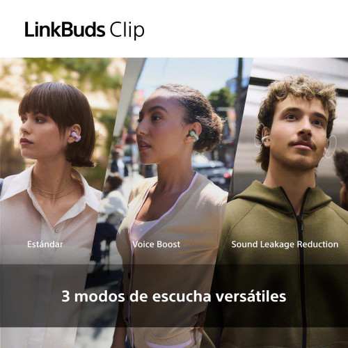 Auriculares inalámbricos Sony LinkBuds Clip, Bluetooth, IPX4, 37 horas de Batería Negro