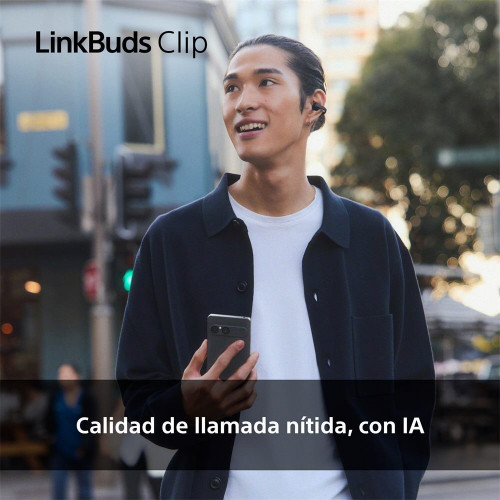Auriculares inalámbricos Sony LinkBuds Clip, Bluetooth, IPX4, 37 horas de Batería Negro
