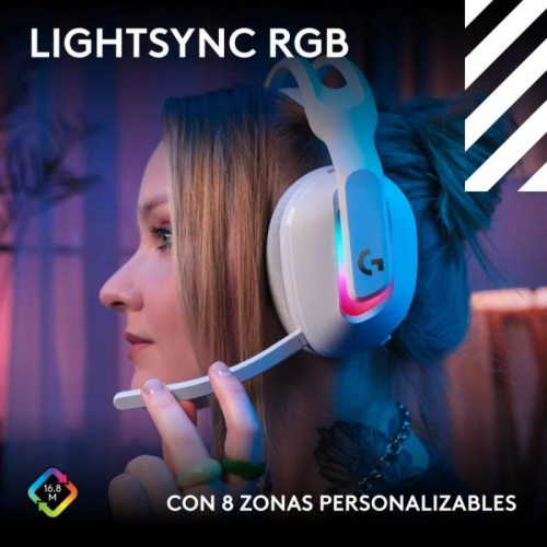 Auriculares Logitech G Astro A20 X inalámbricos y cableados gaming multiplataforma RGB blanco