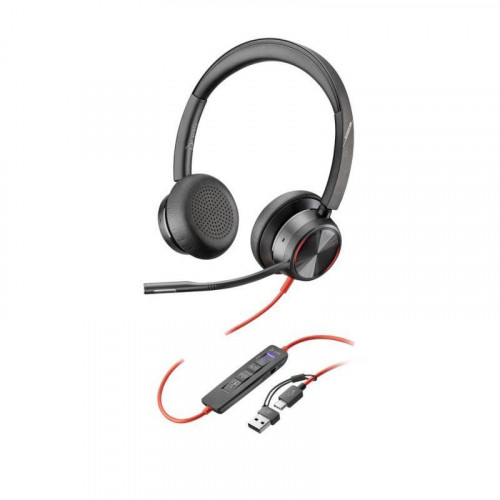 Auriculares Poly Blackwire 8225 con cable USB-C, cancelación de ruido activa, oficina, negros