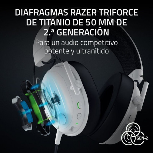 Auriculares Razer BlackShark V3 inalámbricos HyperSpeed Bluetooth Micrófono Extraíble Blancos