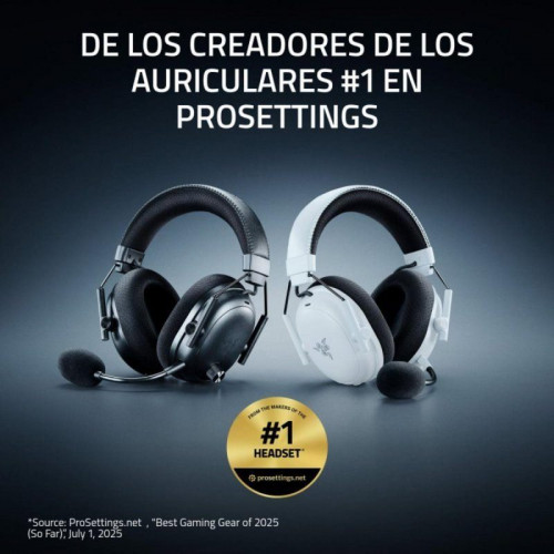 Auriculares Razer Razer BlackShark V3 Pro inalámbricos HyperSpeed ANC con audio espacial THX Negros