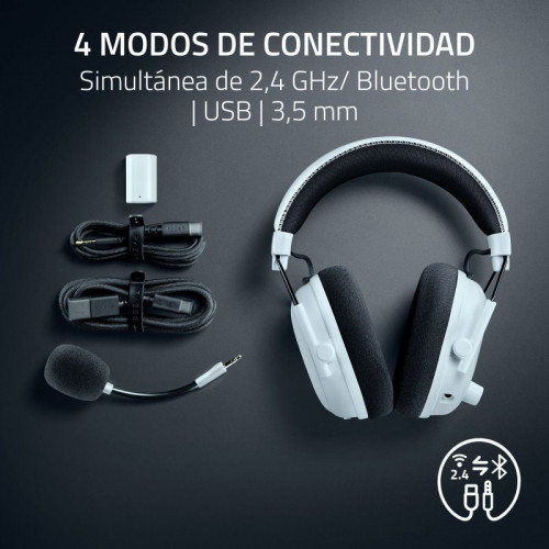 Auriculares Razer Razer BlackShark V3 Pro inalámbricos HyperSpeed ANC con audio espacial THX Blancos