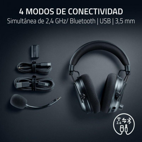 Auriculares Razer Razer BlackShark V3 Pro inalámbricos HyperSpeed ANC con audio espacial THX Negros