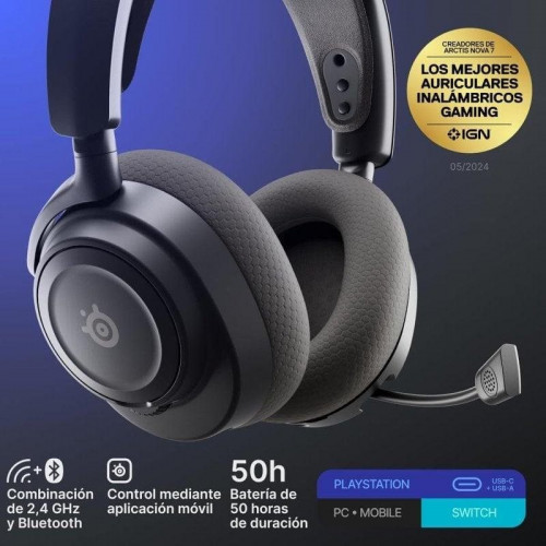 Auriculares Steelseries Arctis Nova 7P Gen 2 inalámbricos Bluetooth con Cancelación de Ruido Negro